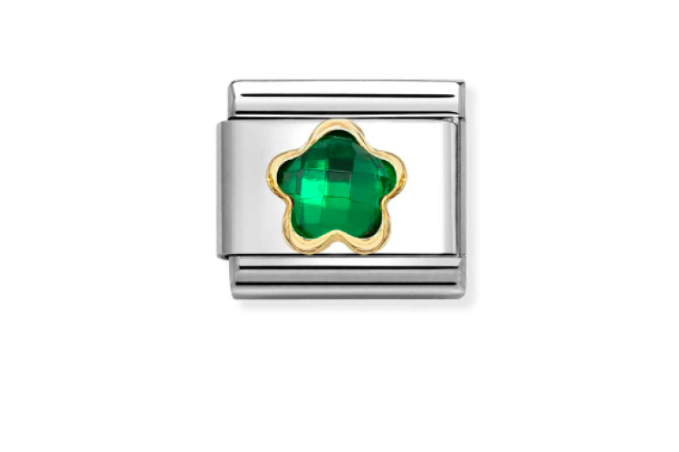 green stone star with gold outline