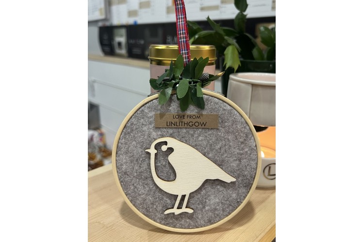 Grey Felt Hanging Robin