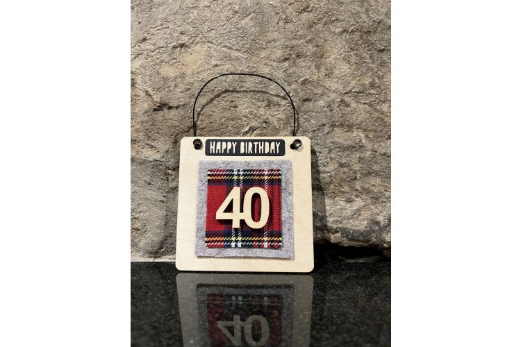 Hanging Tweed Birthday Number