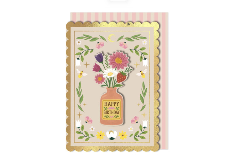 Happy Birthday - flower bottle