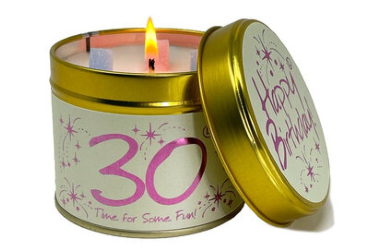 Happy Birthday 30th Scented Candle Tin