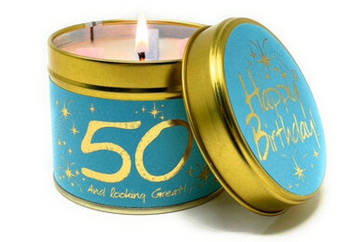 Happy Birthday 50th Scented Candle Tin