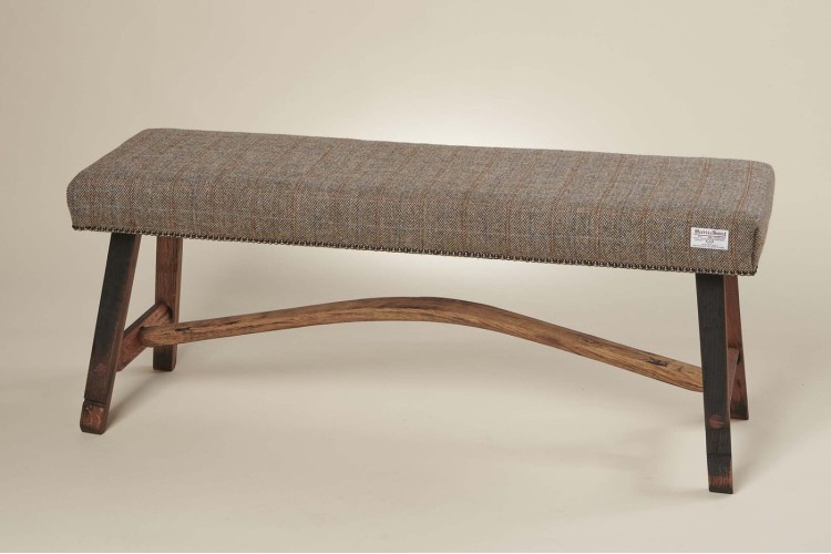 Harris Tweed Bench Grey Tweed