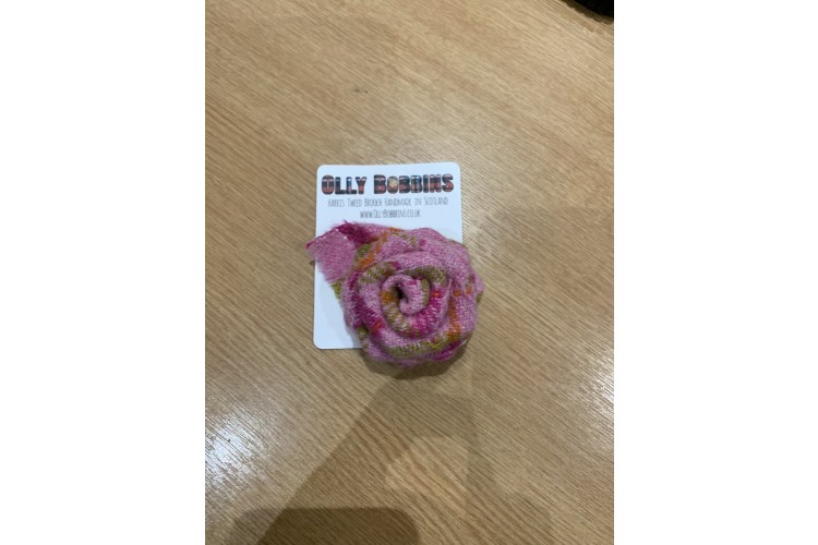 Harris Tweed Rose Brooch