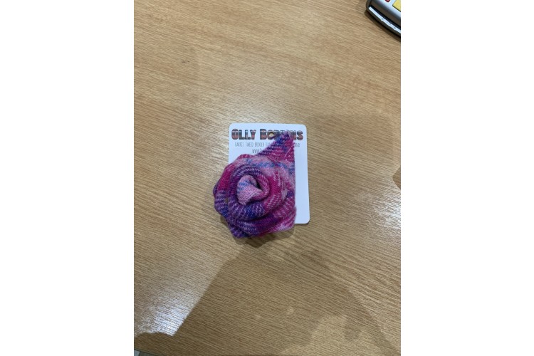 Harris Tweed Rose Brooch