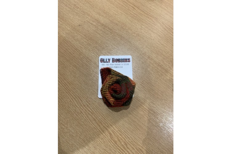 Harris Tweed Rose Brooch