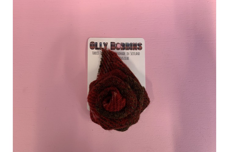Harris Tweed Rose Brooch