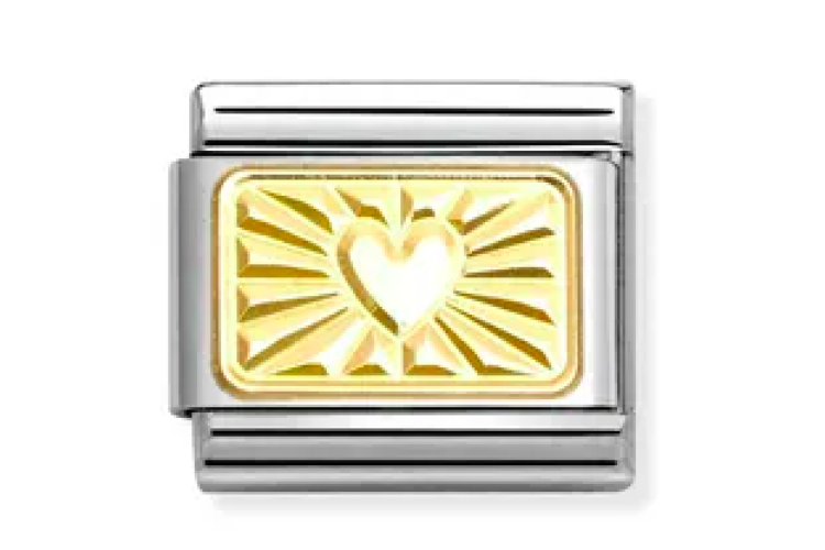 Heart on Etched Plate Link