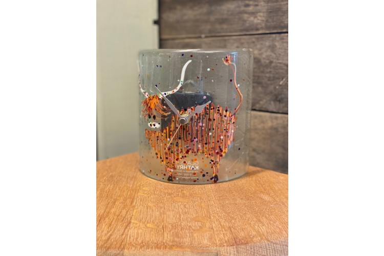 Highland Cow Curve Clock