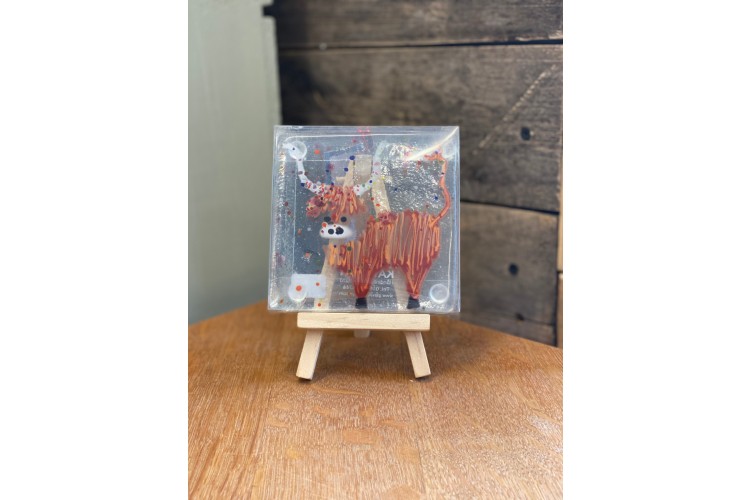 Highland Cow Glass Coaster