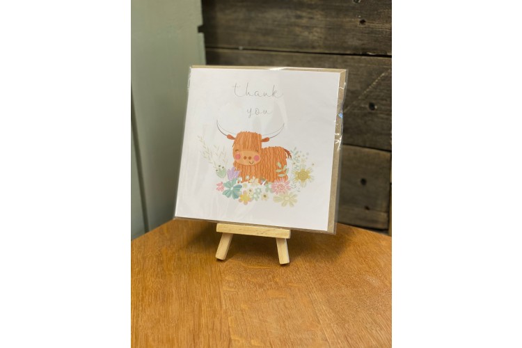 Highland Cow Thank You Greeting Card
