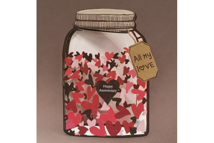 Jar of Hearts Anniversary Greeting Card