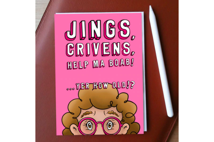 Jings Crivens Pink Greeting Card