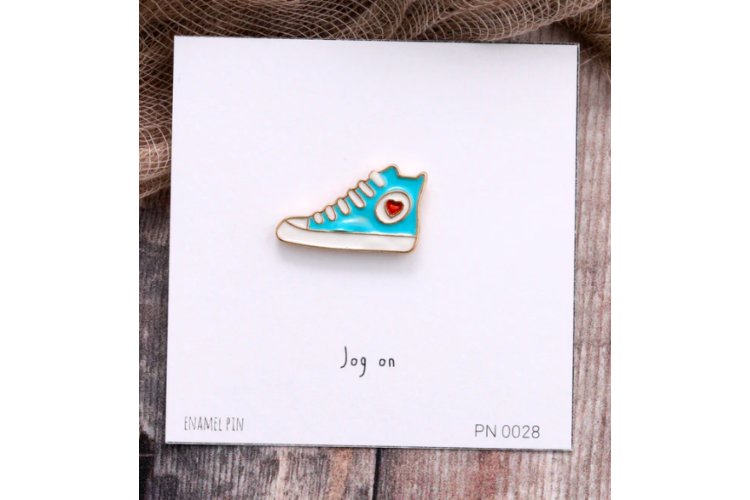 Jog On Trainer Enamel Pin