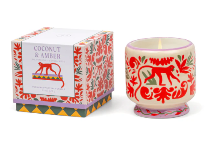 Jungle Ceramic Candle - Coconut & Amber 