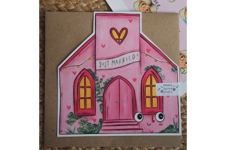 Just Married Chapel Card