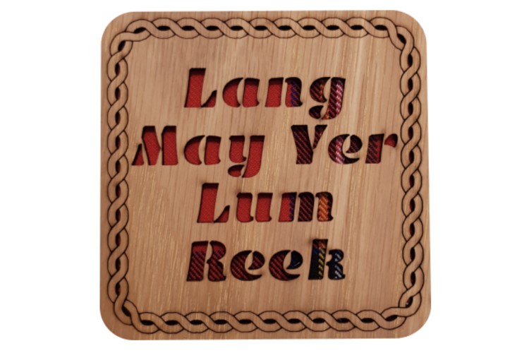 Lang May Yer Lum Reek Square Coaster