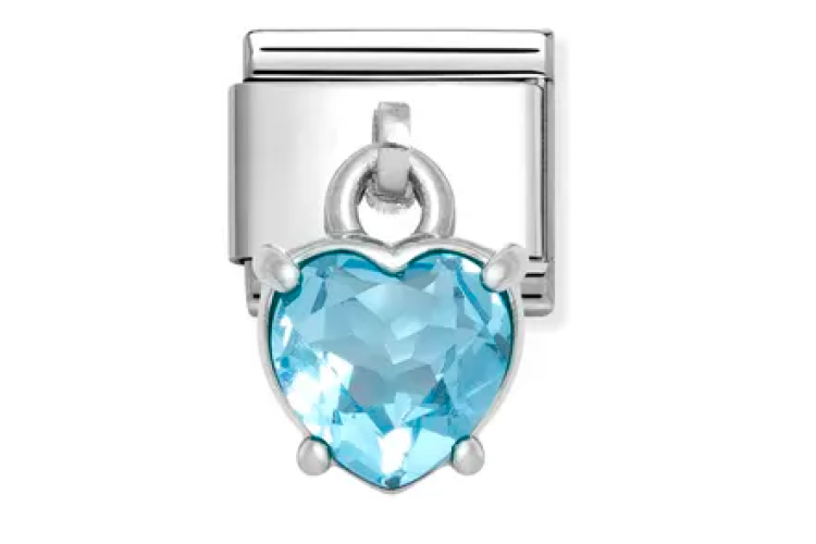 Light Blue Heart Pendant Link 