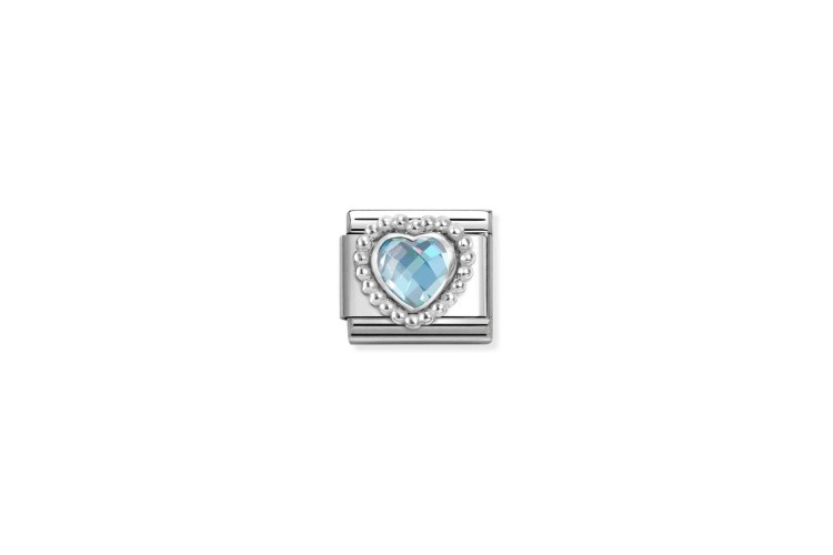 Light Blue Stone Heart Link 