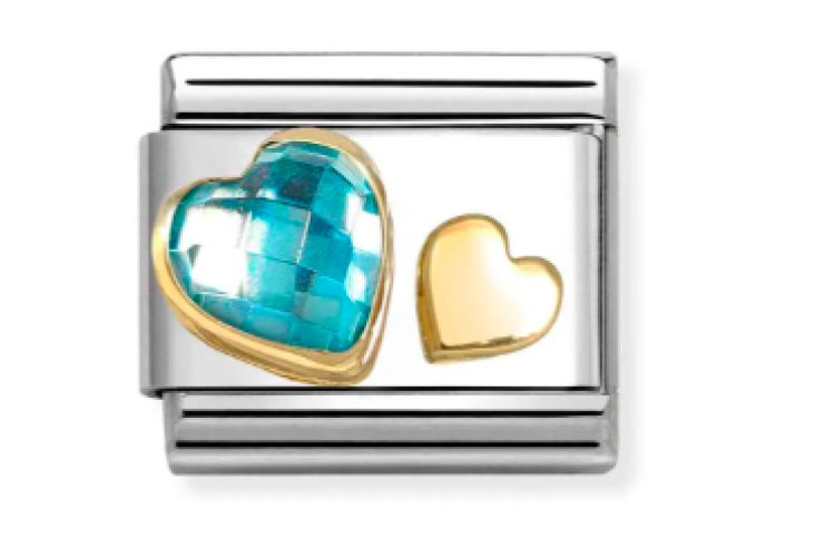 Light Blue Stone with Heart Link 