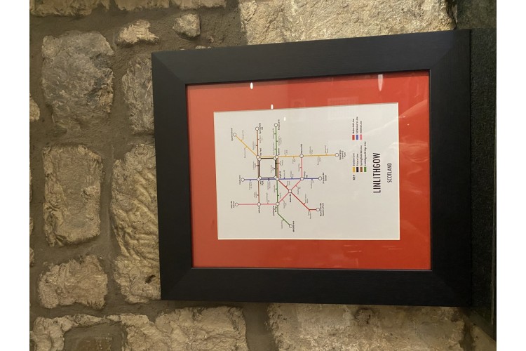 Linlithgow Underground Map Framed A4 Print