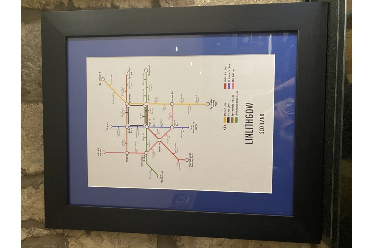 Linlithgow Underground Map Framed A3 Print