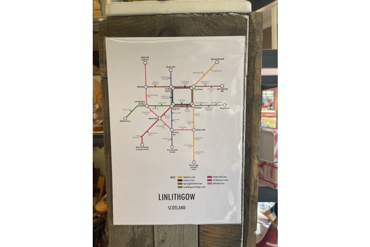 Linlithgow Underground Style Map A4