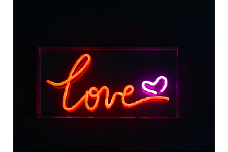 LOVE WITH HEART NEON SIGN 