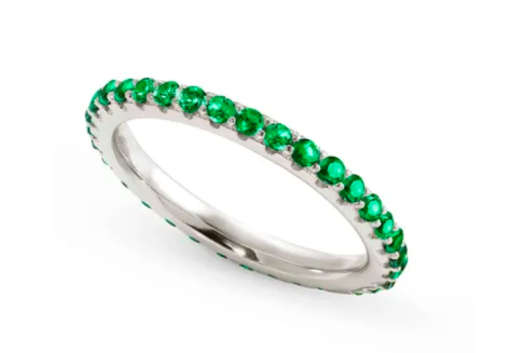 Lovelight Ring Green Stones Size 17