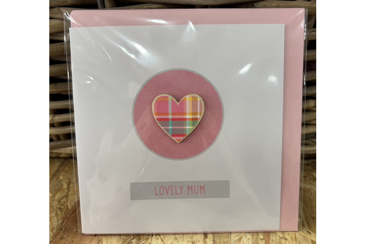 Lovely Mum Pink Heart Card