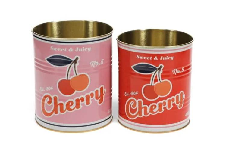 Medium Storage Tins (set of 2) - Cherry