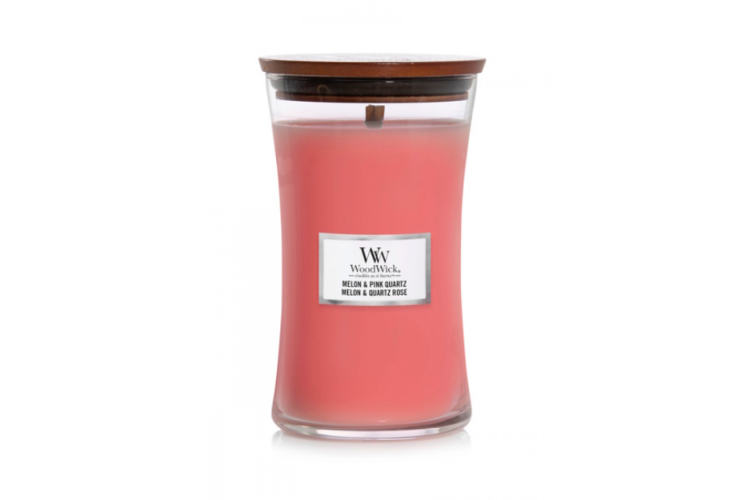 Melon & Pink Quartz Large Hourglass Candle