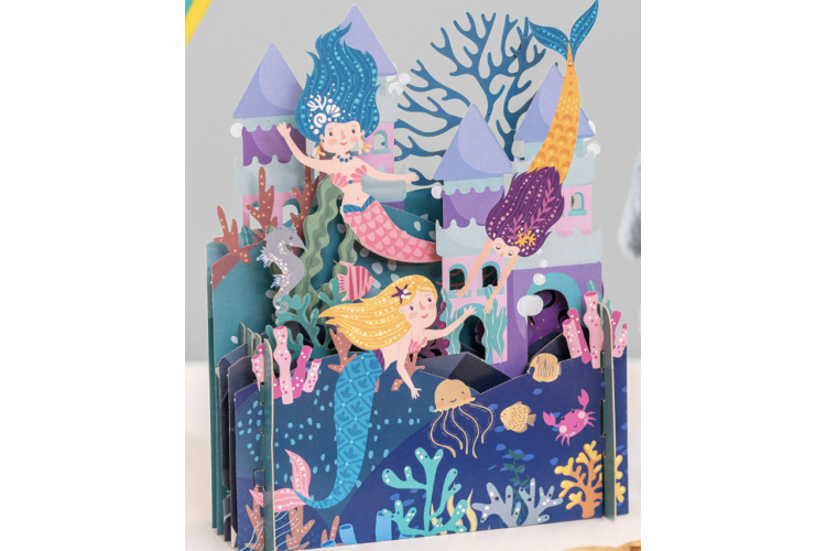 Mermaid Castle 3D Pop Up Greeting Card