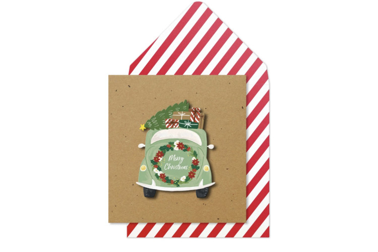 Merry Christmas - green car