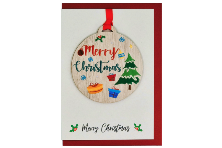 Merry Christmas Card With Gift