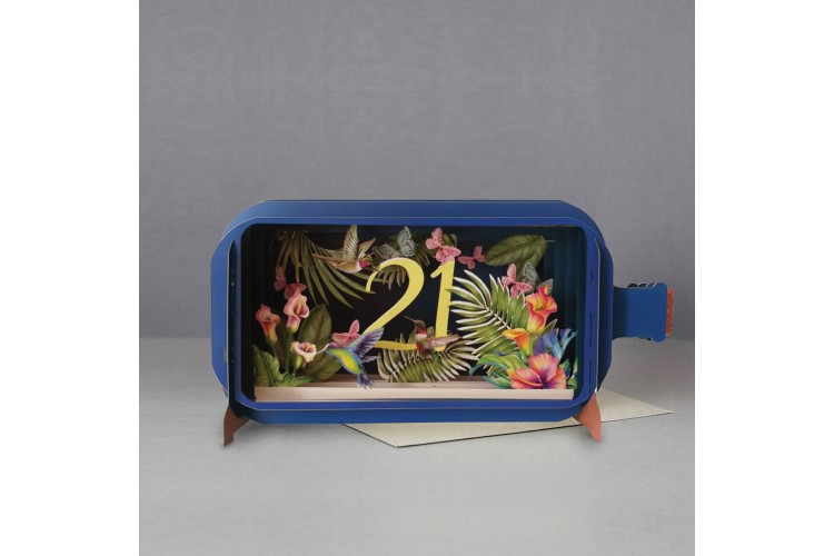 Message in a Bottle 21st Pop Up Birthday Greeting Card