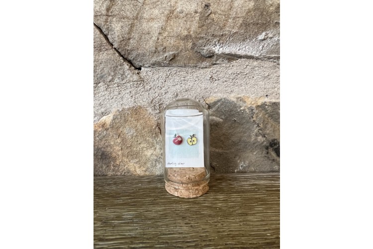 Message in a Bottle Apple Studs 
