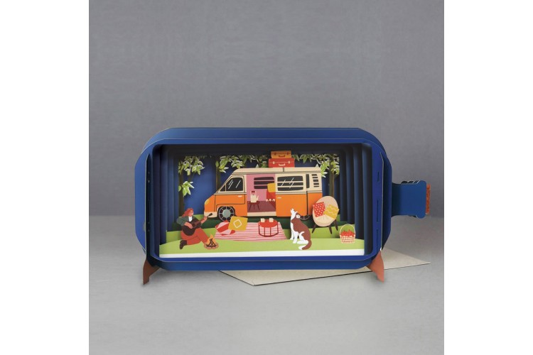 Message in a Bottle Campfire Pop Up Birthday Greeting Card