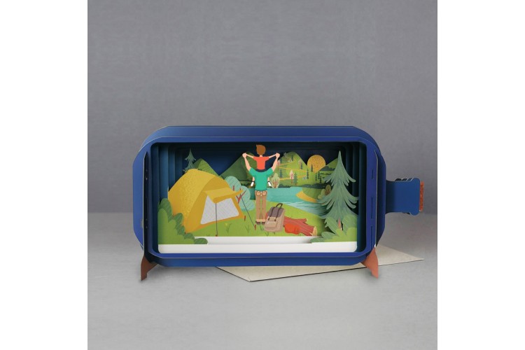 Message in a Bottle Camping Trip pop Up Greeting Card