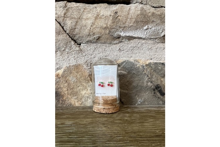 Message in a Bottle Cherry Studs 
