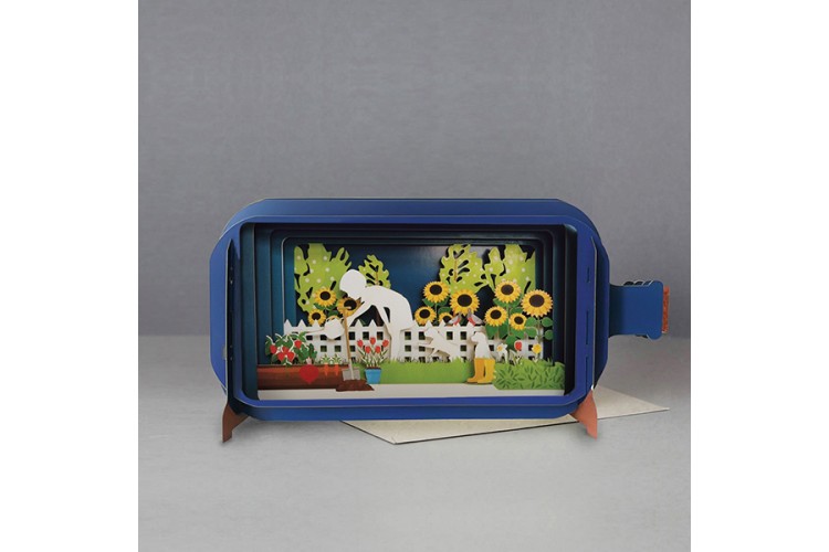 Message in a Bottle Child In Garden Up Greeting Card