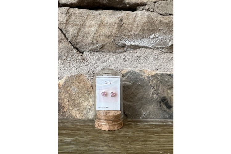 Message in a Bottle Cousin Pink Crystal Studs