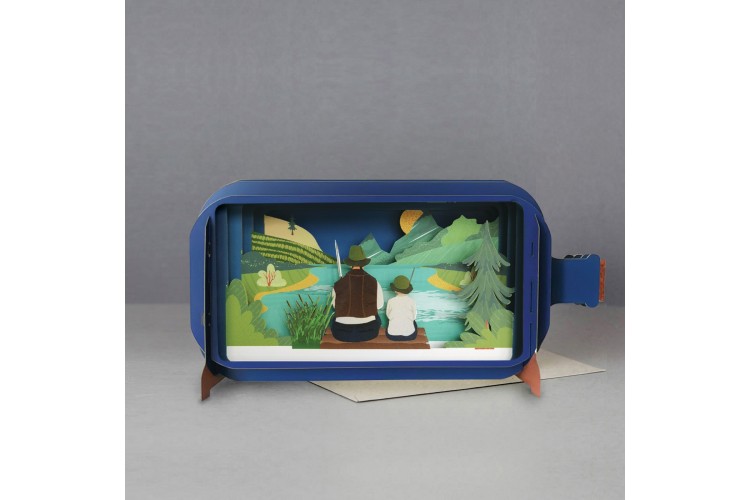 Message in a Bottle Fishing Trip Pop Up Greeting Card