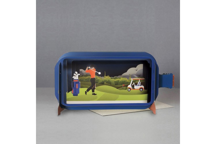 Message in a Bottle Golf Pop Up Birthday Greeting Card