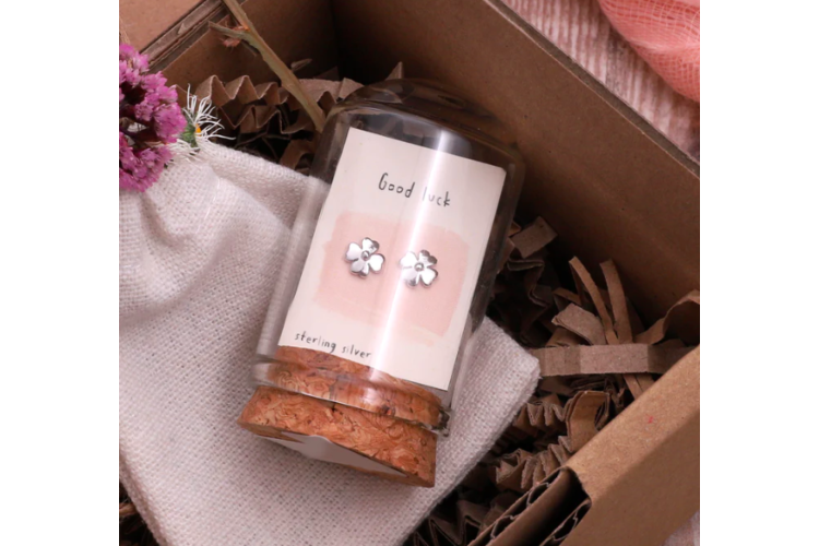 Message in a Bottle Good Luck Studs