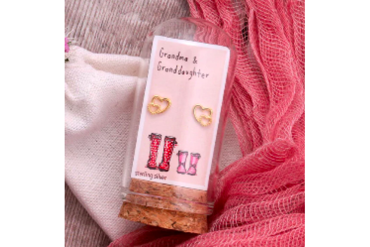 Grandma & Grandaughter Gold Earrings