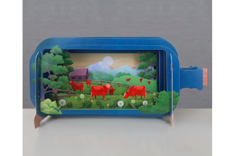 Message in a Bottle Highland Cow Pop Up Greeting Cards