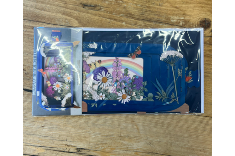 Message in a Bottle Lavender Pop Up Greeting Card