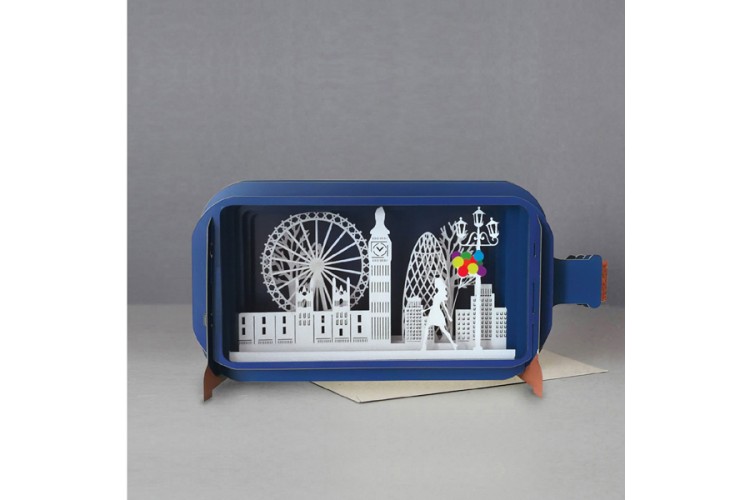 Message in a Bottle London Pop Up Birthday Greeting Card