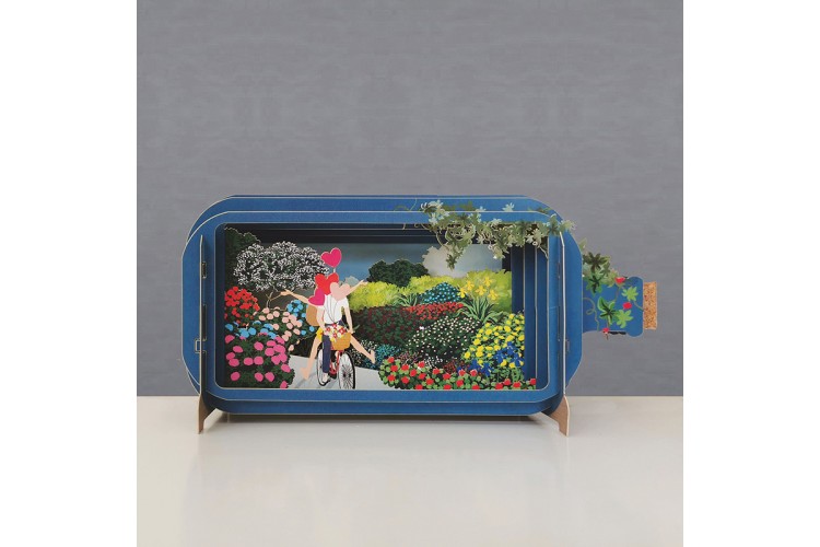 Message in a Bottle Love Bike Pop Up Greeting Card